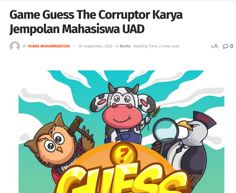 Game Guess The Corruptor Karya Jempolan Mahasiswa UAD