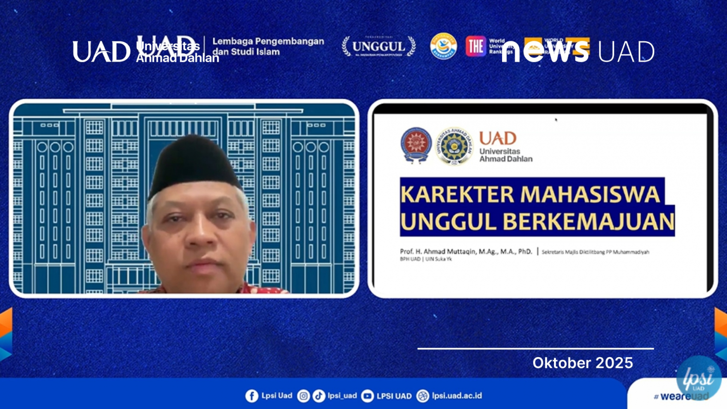 Kuliah Umum AIK untuk Mahasiswa Baru Tahun Akademik 2025 UAD - News ...