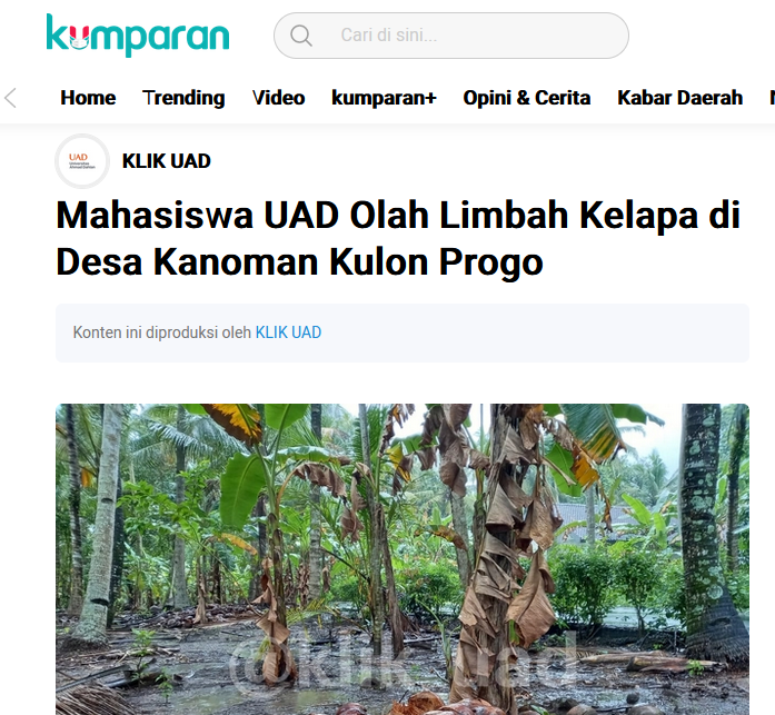 Mahasiswa UAD Olah Limbah Kelapa di Desa Kanoman Kulon Progo
