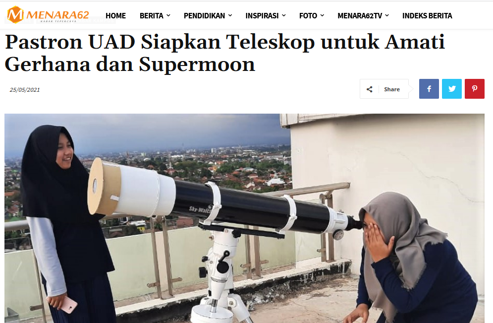 Pastron UAD Siapkan Teleskop untuk Amati Gerhana dan Supermoon