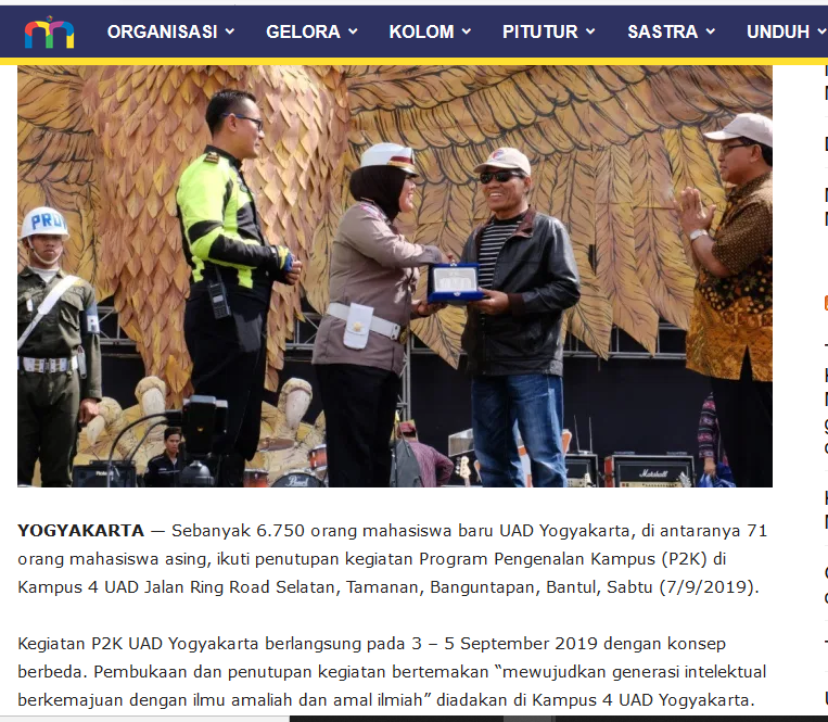 Rektor UAD Tutup P2K UAD Yogyakarta