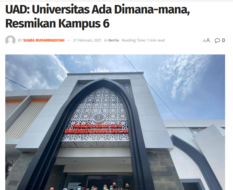 UAD: Universitas Ada Dimana-mana, Resmikan Kampus 6