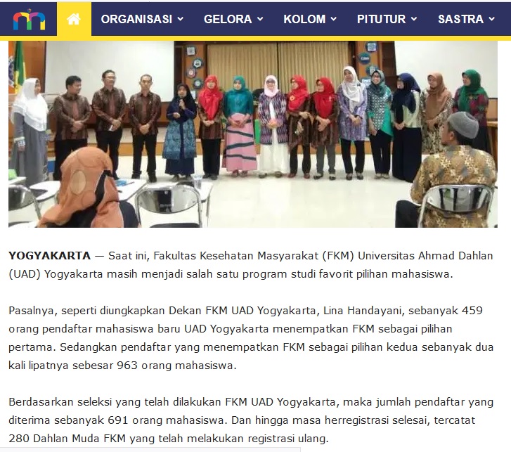Ta’aruf Wali Mahasiswa Baru FKM UAD Yogyakarta